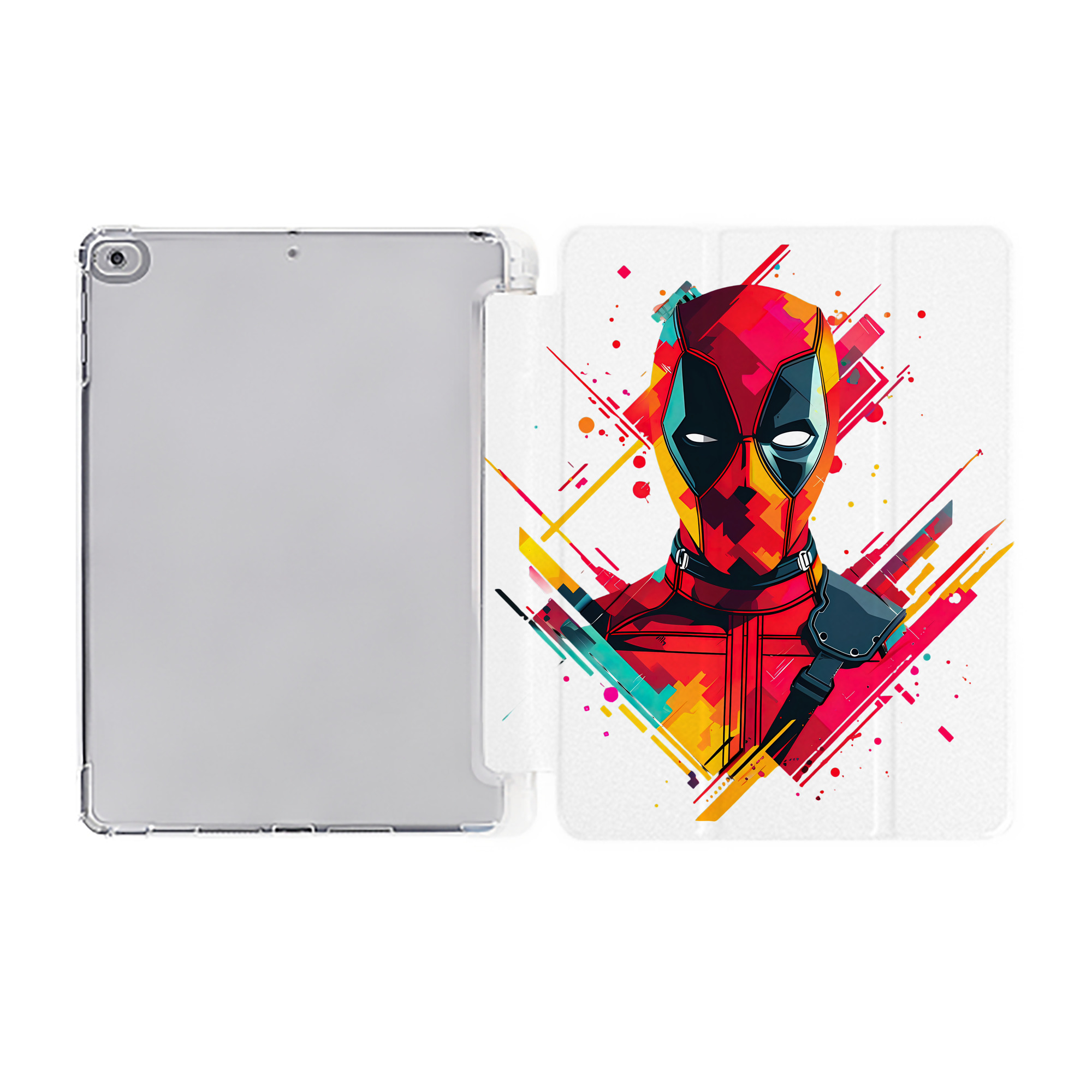（画像用） Deadpool デッドプール IPad ケース ペン収納付き 三つ折りスタンド PUレザー×シリコン 対応機種9.5/10.5/10.9インチ